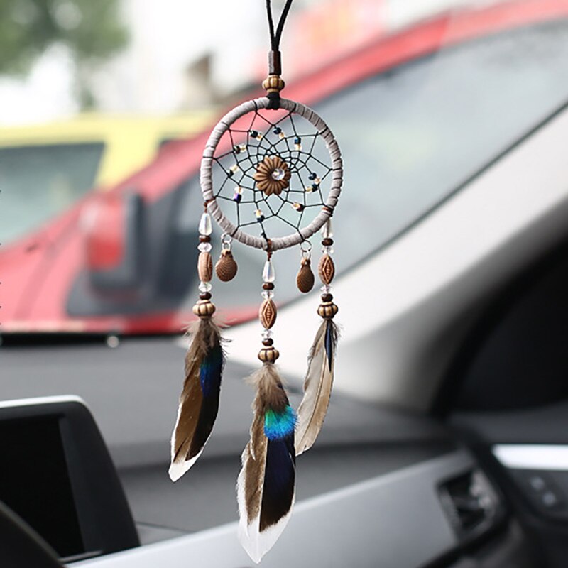 Dreamcatcher Auto Opknoping Ornamenten Auto Spiegel Hanger In Auto Accessoires Voor Meisjes Vrouwen Roze Home Room Decor Auto Windgong: Dreamcatcher 04