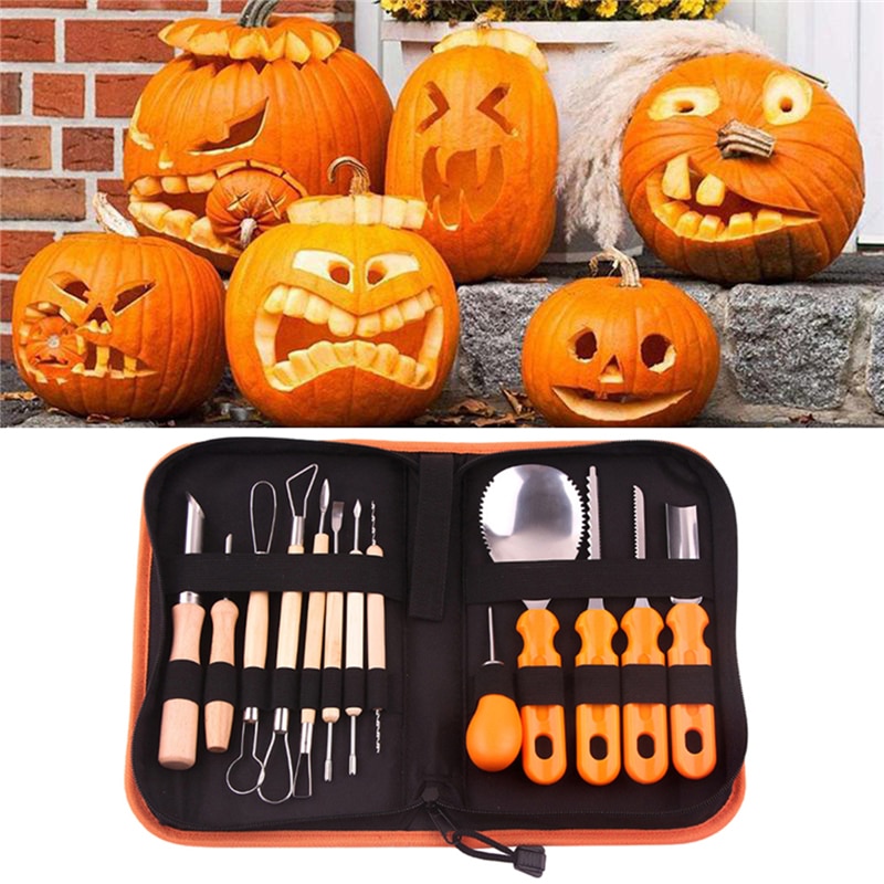 Outils professionnels de sculpture citrouille, noël Halloween décoration légère citrouille couteau de cuisine, bricolage, ensemble d'outils de sculpture