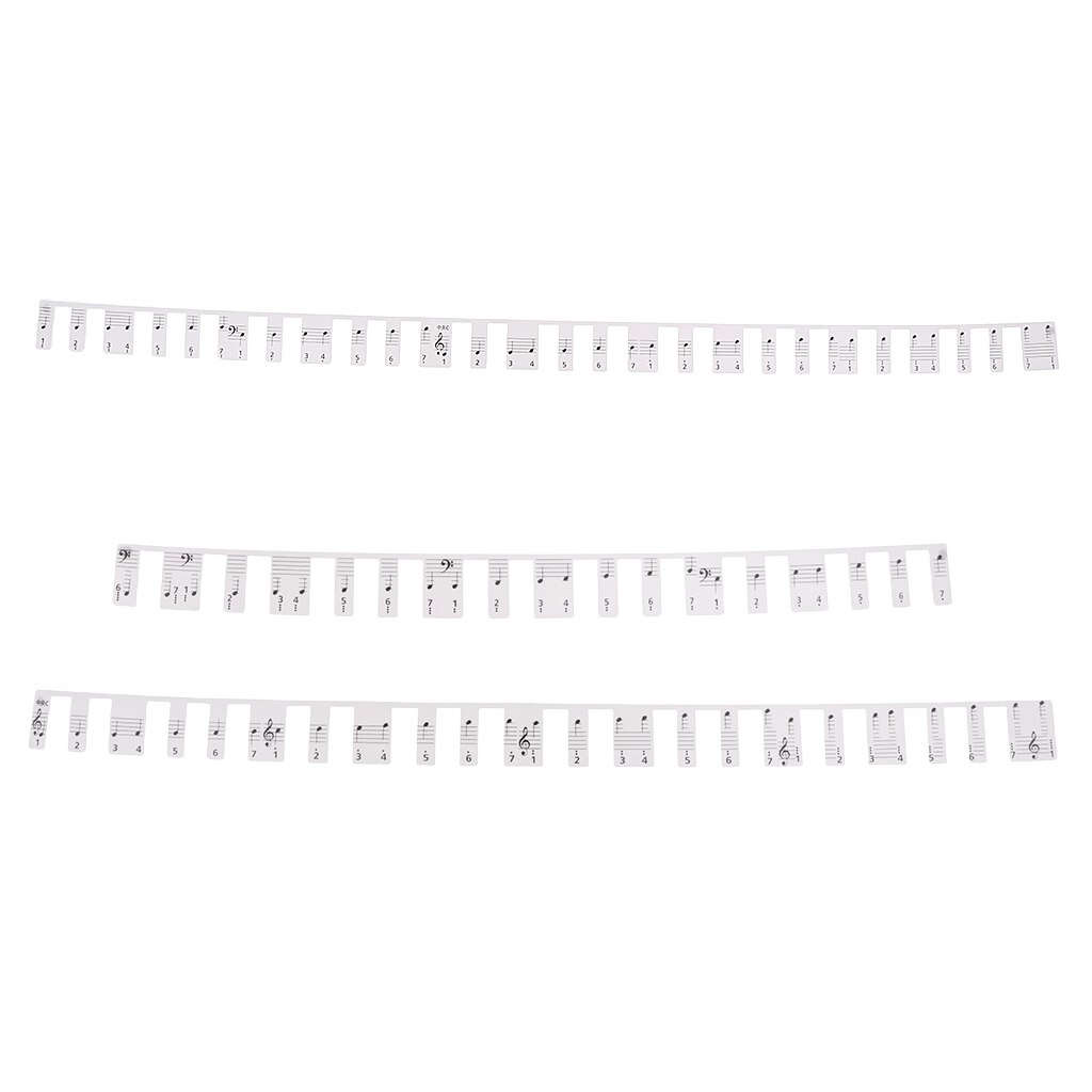 Removable Synthetic Paper Piano Keyboard Electronic Keyboard Note Label Card White
