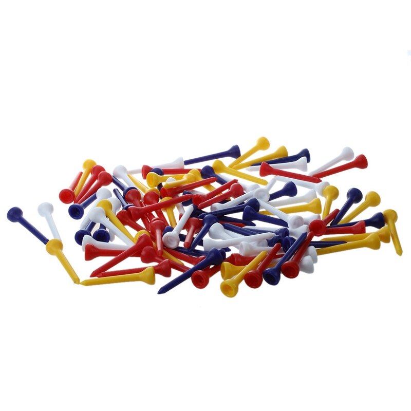 100pcs 49mm color mixed plastic Golf Tees: Default Title