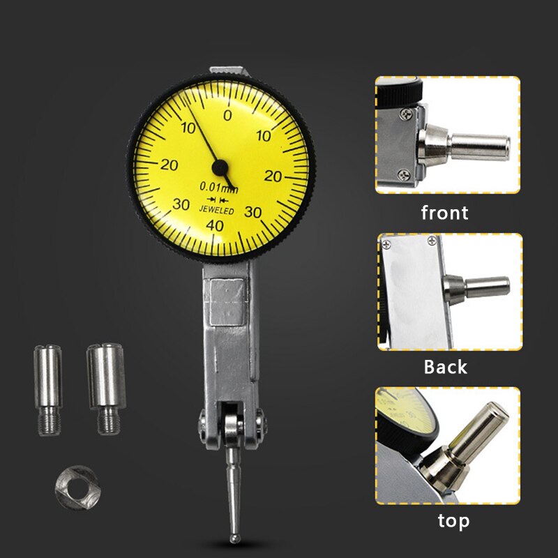 0-0.8mm Mini Universal Flexible Dial Test Indicator 0.01mm Dial Indicator Dial Gauge Indicator Gauge Stand Indicator Tool