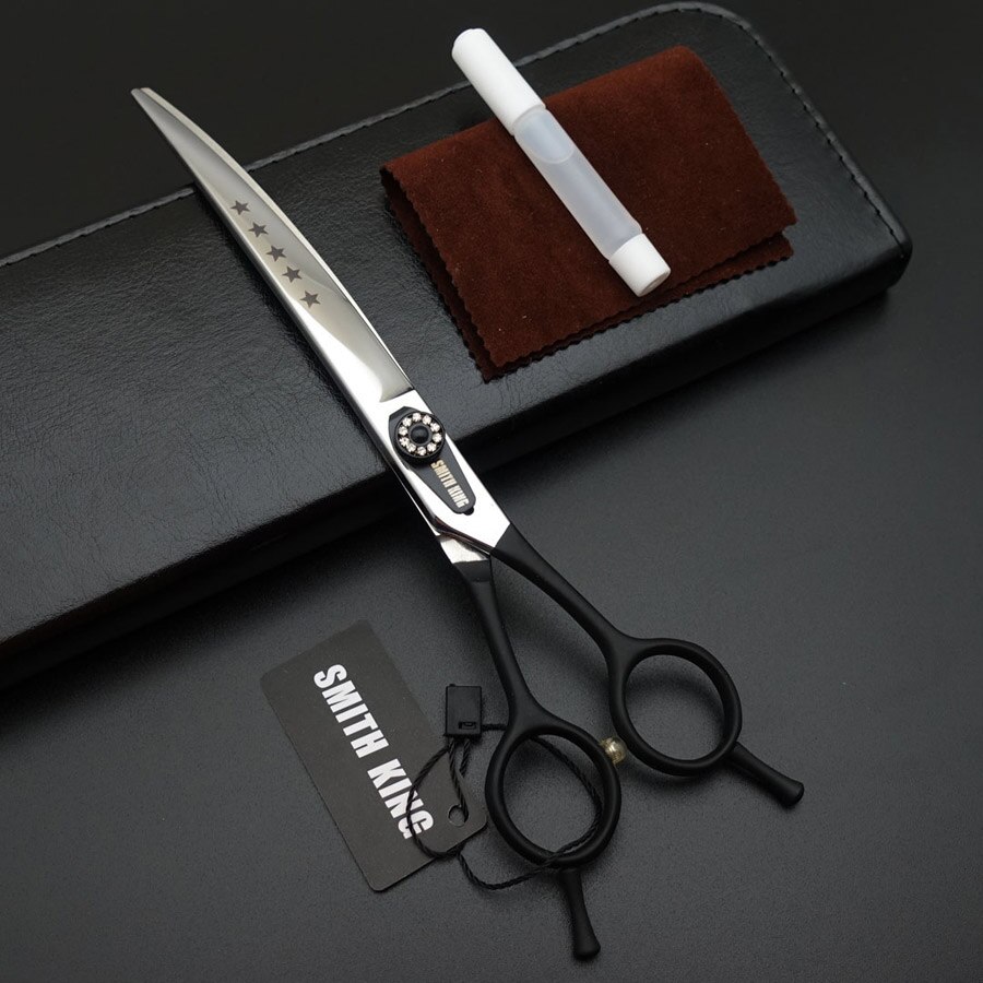 8 inch Pet grooming scissors,SMITH KING 8〞Cutting/Straight scissors/Thinners/Curved Shears 440C top-grate !: Curved-silver