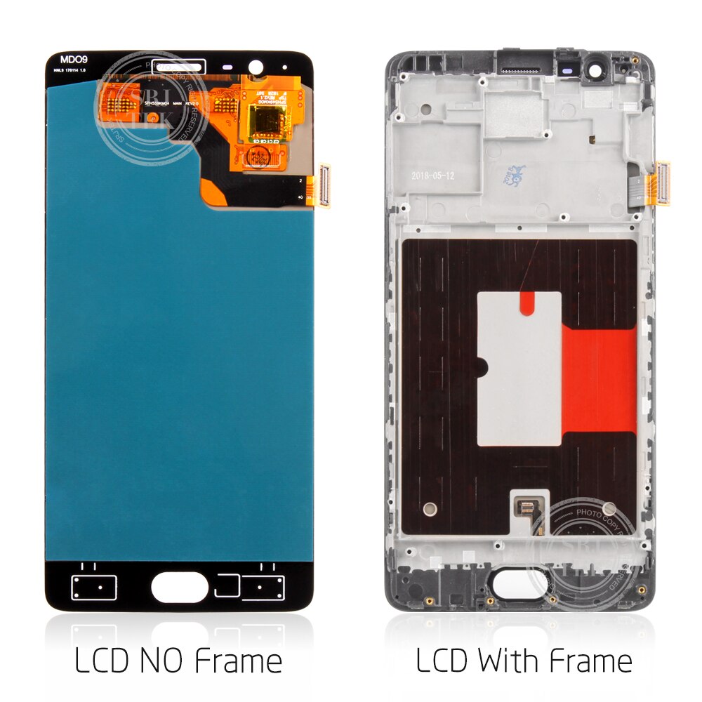 AMOLED Display Replacement for Oneplus 3T - 5.5" Touchscreen with Frame LCD