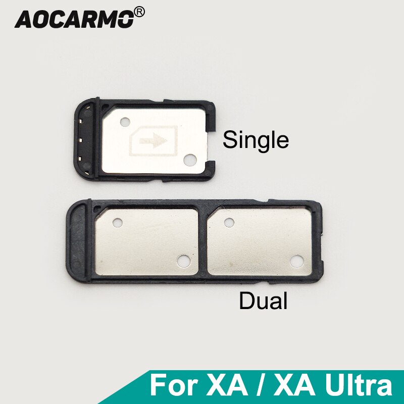 Aocarmo Voor Sony Xperia Xa C5 Xa Ultra Xau C6 F3215/16 E5563/33/06 Enkele Dual Sim-kaart houder Reader Sim Tray Slot