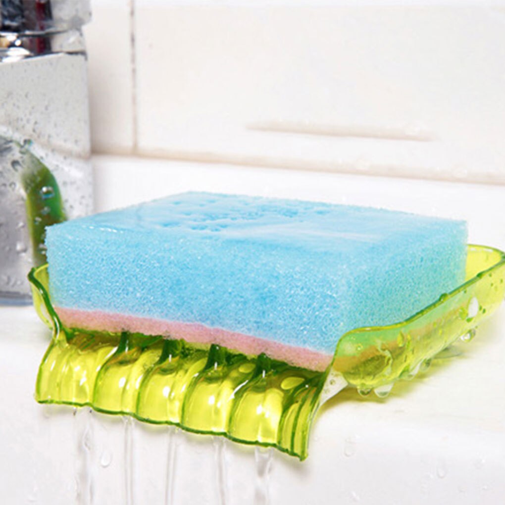 Suction Cup Water Drain Soap Dish Tray Non Slip Soap Box Toilet Shower Tray sponge Draining Racks Bathroom Accessories
