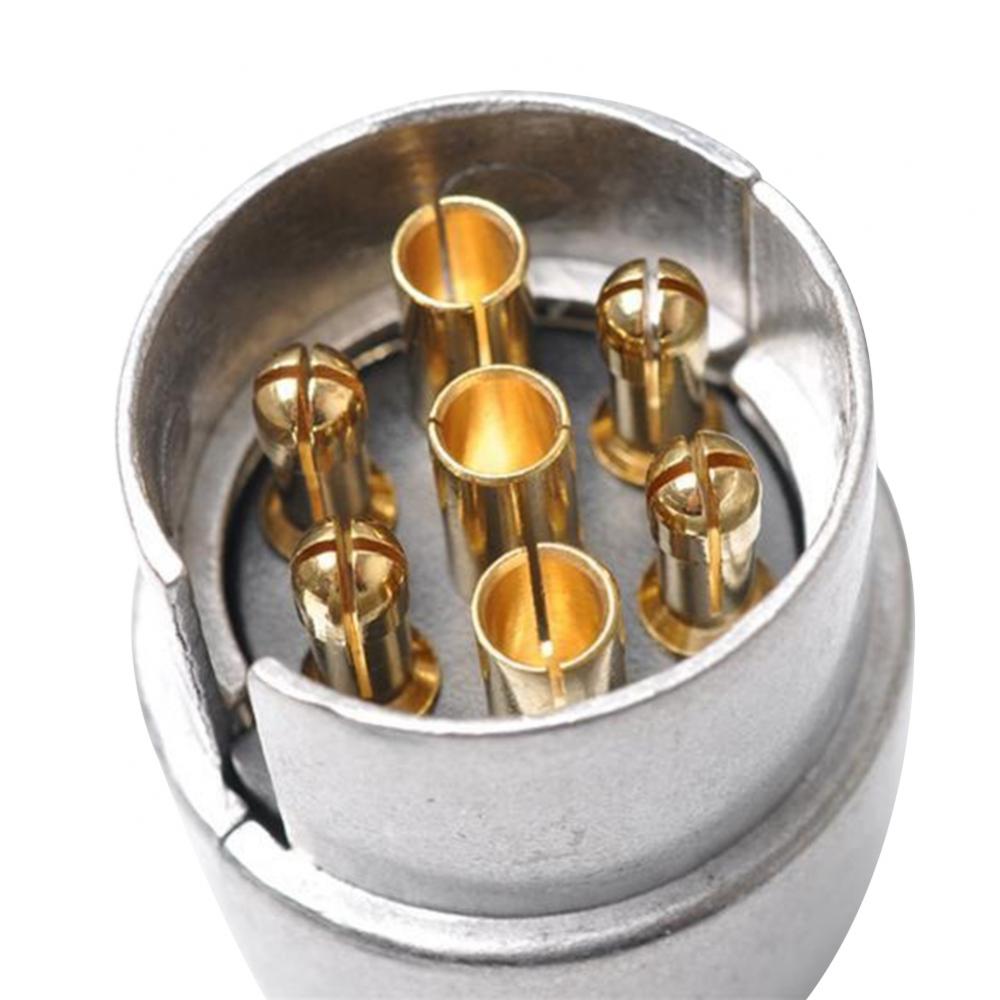 12V 7 pinowe okrągłe przyczepa kempingowa ciężarówka z przyczepą ze stopu aluminium ze stopu aluminium przejściówka adapter złącze przyczepy kempingowej holowania ciężarówka 12V adapter połączenia