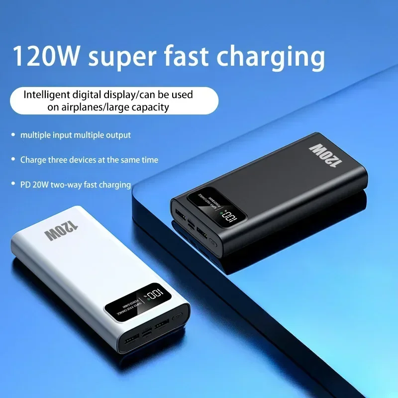 200000mAh Power Bank Super Fast Charging 120W Powerbank Portable Ultralarge Capacity External Battery With LED Digital Display