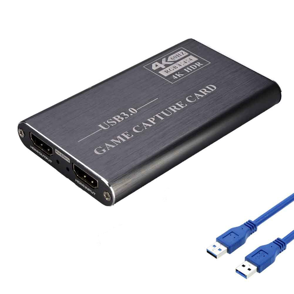 4K HDMI Game video capture Card USB3.0 1080P Grabber Dongle hdmi capture card for OBS Capturing Game Game Capture Card Live: 4K CARD Black