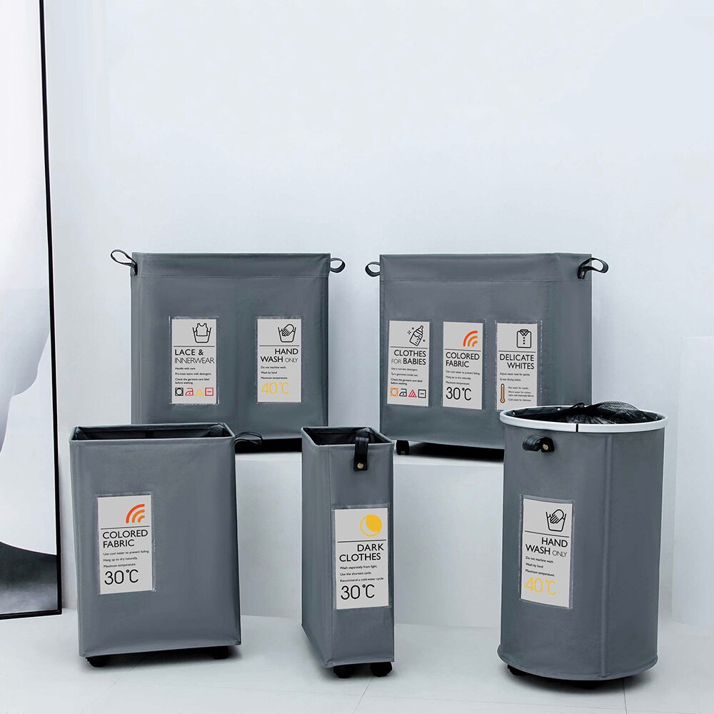 Foldable Dirty Laundry Basket Organizer with Wheels Handle Collapsible Home Laundry Hamper Sorter Laundry Baskets Large Folding