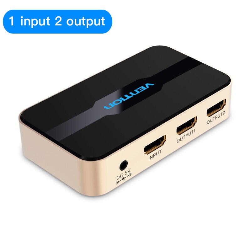 Vention HDMI Splitter 1x4 / 1x2 - 4K HDMI Switcher - 1 Input 4 Output - For PS4/3, Xbox, HDTV: 1 in 2 out