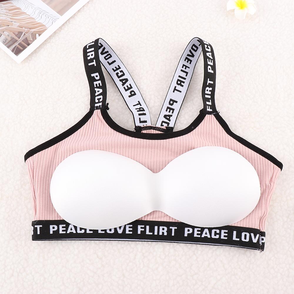 Letter Sports Bra Push Up Tube Tops Fitness Running Bandeau Bra Underwear Cotton Sport Tops For Women Sportswear Bra