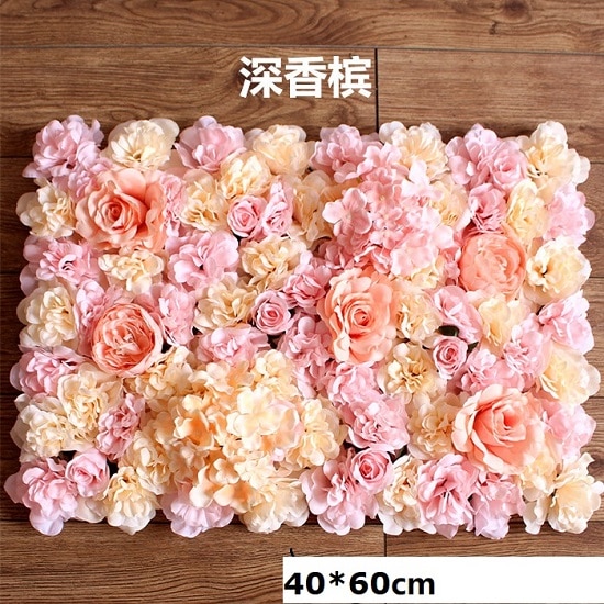 40 x 60cm silke rose blomster væg bryllup dekoration baggrund champagne kunstig blomst blomster væg romantisk bryllup indretning
