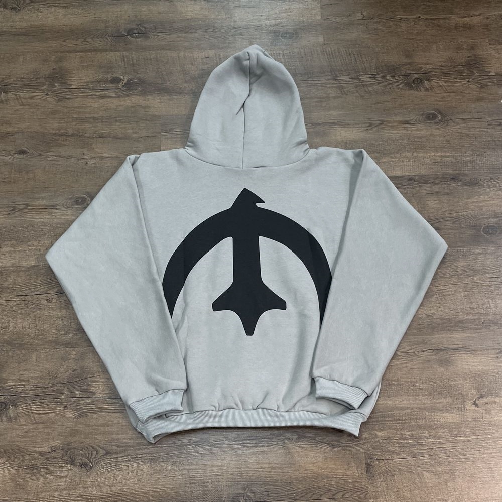 Yao888 HipHop surdimensionné pull Kanye West hommes hauts sweat Streetwear 1:1 Baggy sweats à capuche pour hommes unisexe: L / GRIS