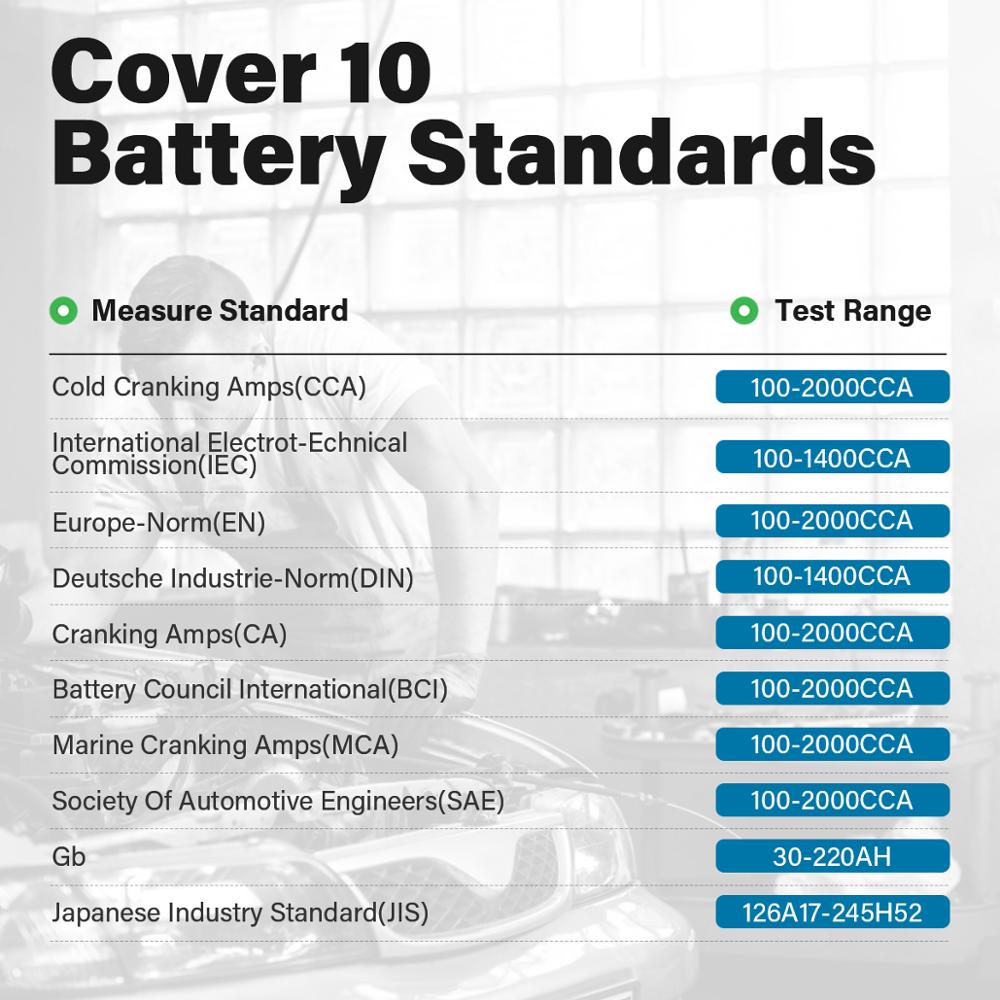 Tester Batteria Bluetooth TOPDON BT Mobile Lite Per Auto 12V, 100-2000 CCA, Test Avviamento E Carica, Compatibile Con IOS E Android