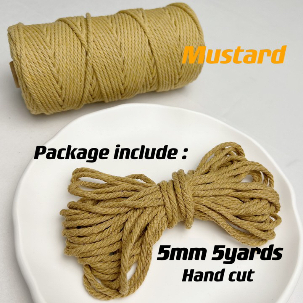 5mm Katoen Macrame Koord Gekleurde Touw Draad Macrame Materialen DIY Ambachten Gehaakte String voor Kerst Bruiloft Woondecoratie