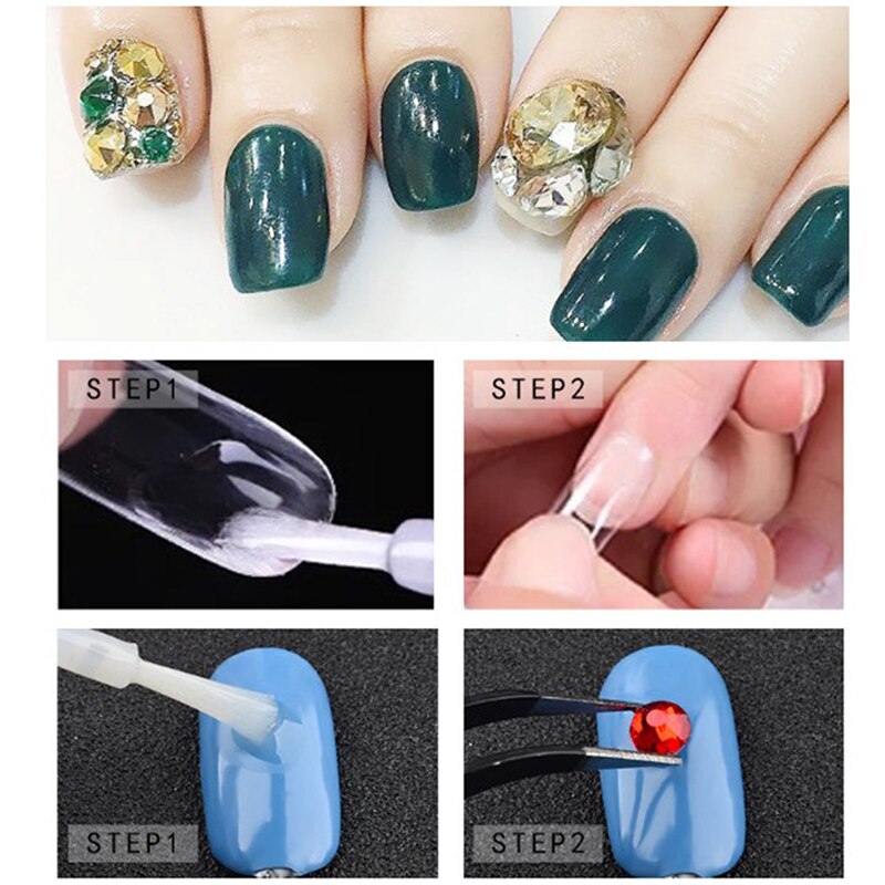 1pc 10g Sneldrogende Nail Lijm voor Valse Nagels Glitter Acryl Decoratie met Borstel Valse Nail Tips Faux ongle Nail Care Tools