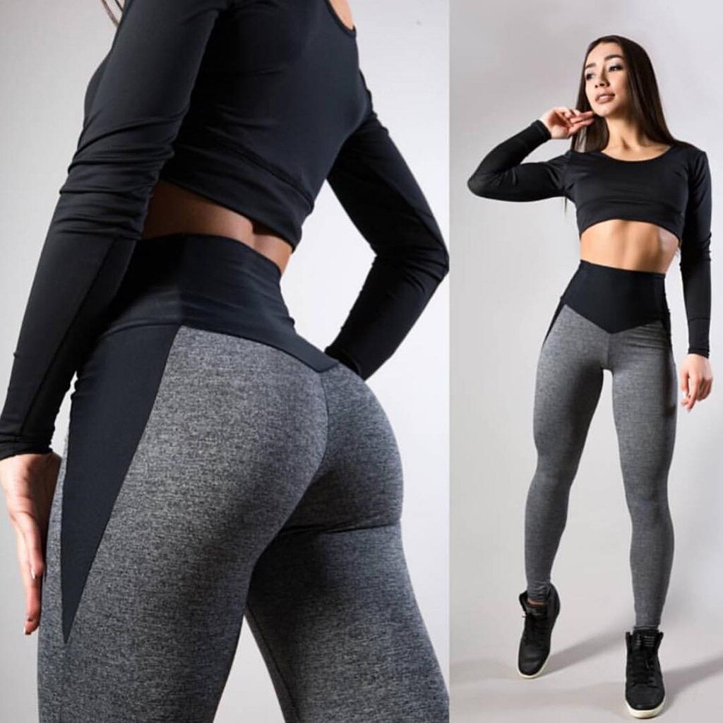 Pantaloni da yoga da donna a vita alta sport calzamaglia da allenamento per il tempo libero leggings fitness push up running jogging yoga pantaloni sportivi #30