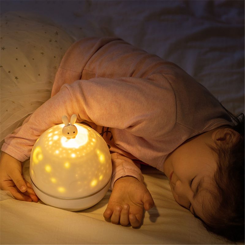 6 mønstre ledet projektor stjerne måne natlys himmel roterende betjent natlys lampe til børn baby soveværelse børnehave c