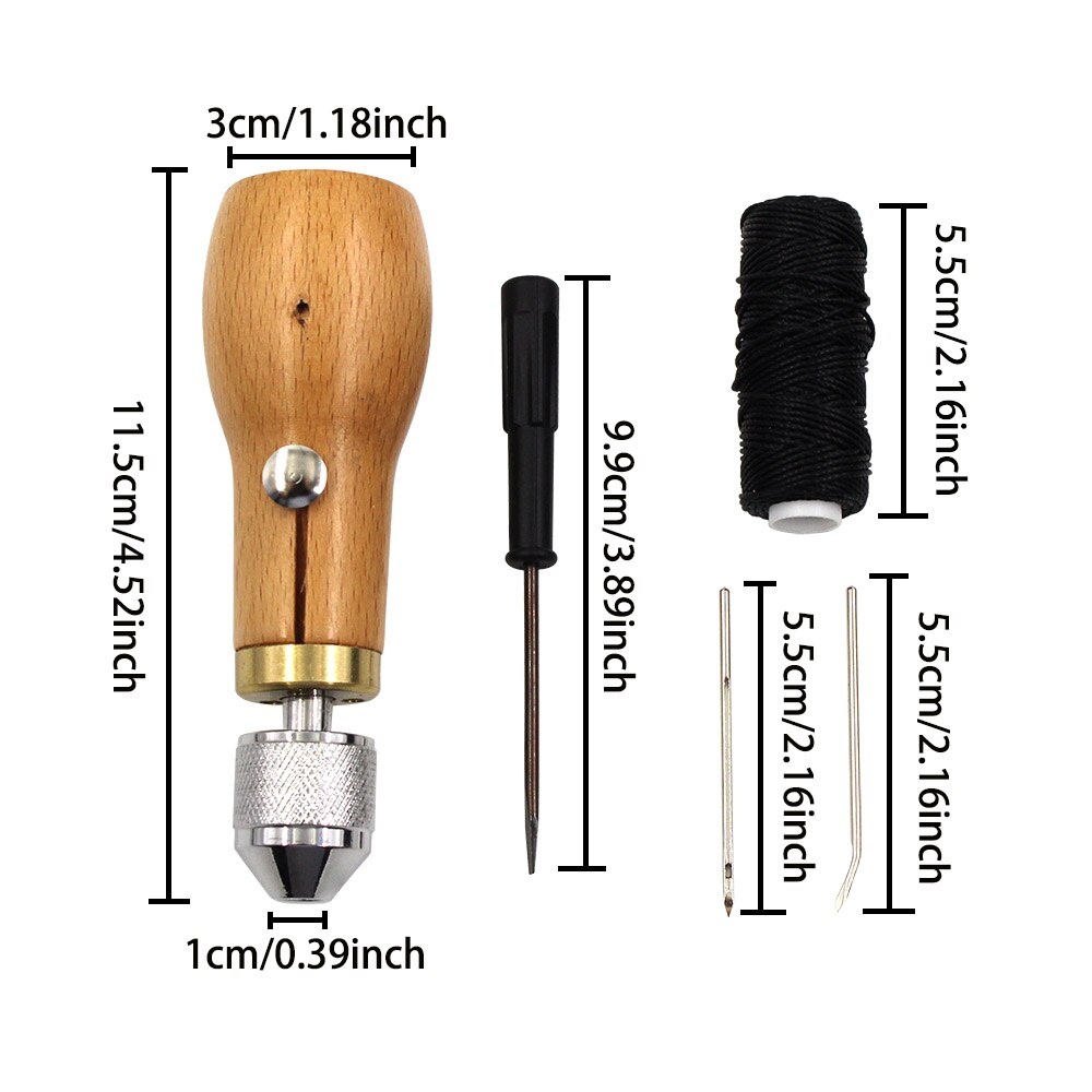 Awl Leather Sewing Tool Leather Craft Edge Stitching Belt Shoemaker Canvas Repair Tool Leather Needle DIY Manual Sewing Machine