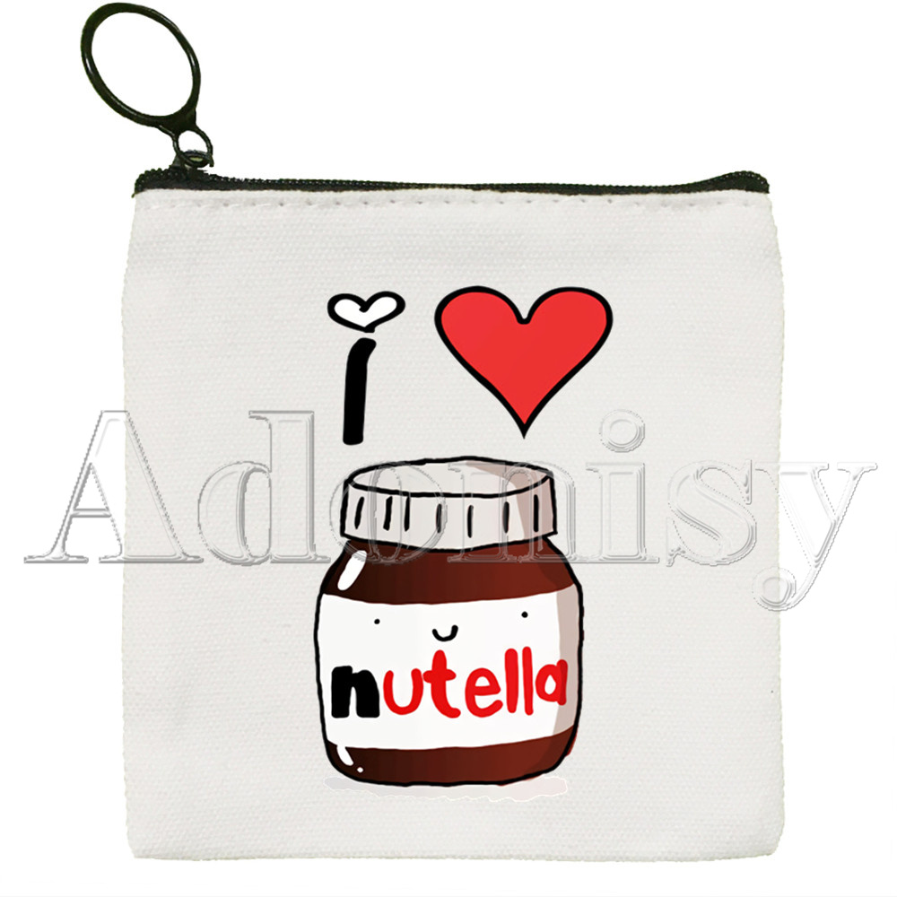 Nutella Nette Einfarbig Leinwand Geldbörse Kleine Frische Neue Reißverschluss Schlüssel Tasche Hand Tasche: E