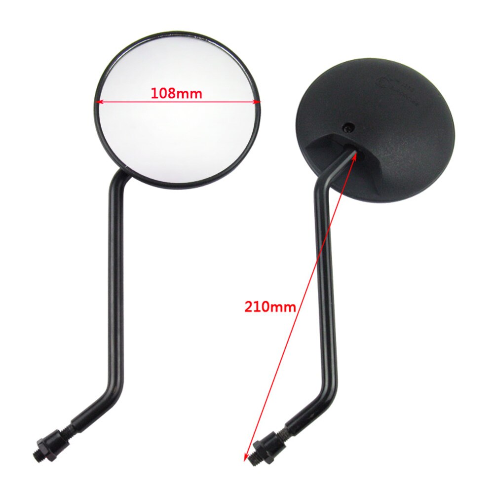 One Pair Ryde Round Adjustable Motorcycle Rearview Mirrors M8 8mm Bike Motorbike For Ebike Bicycle Motor Bike