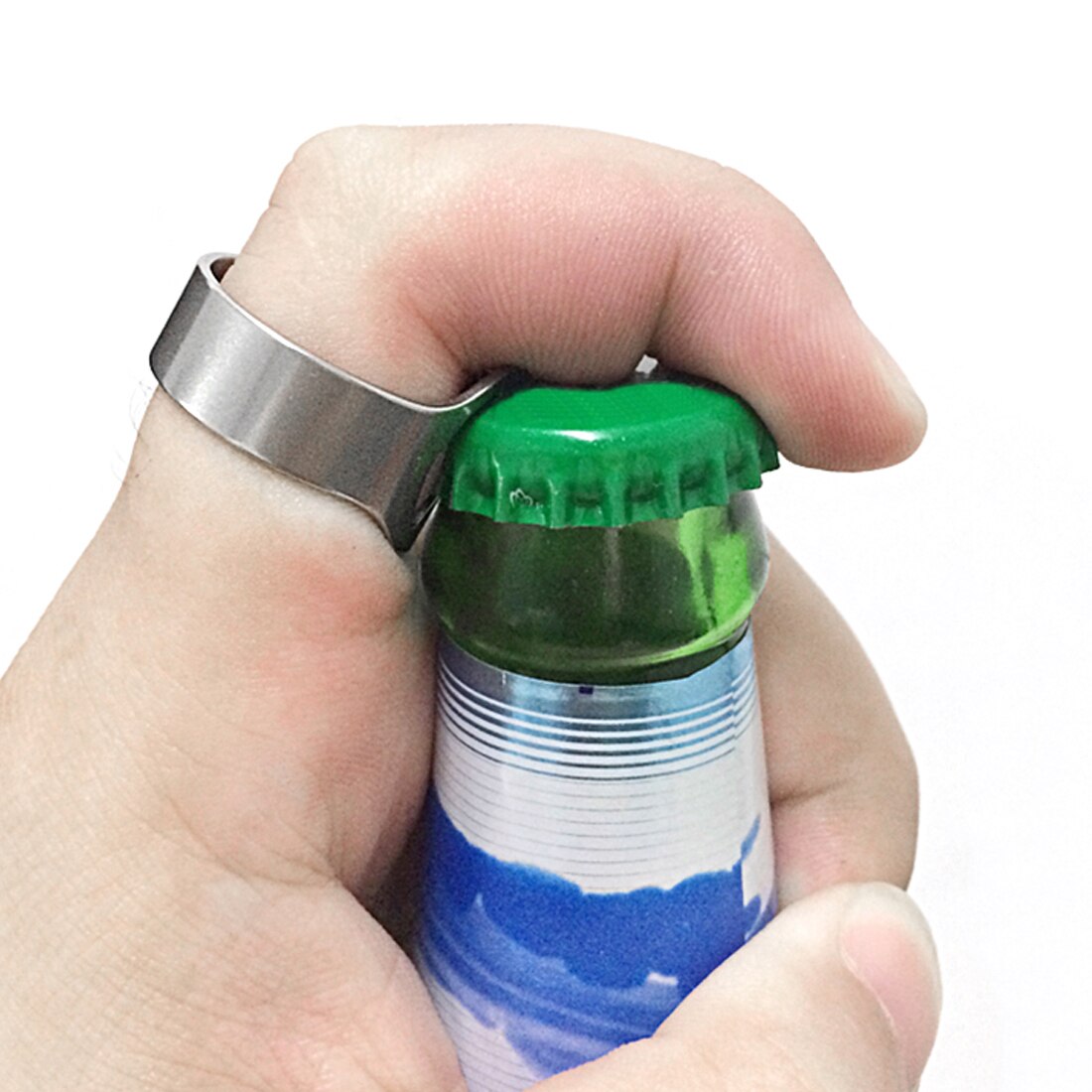 Mini 22mm Stainless Steel Beer Openers Finger Ring Ring-Shape Beer Bottle Opener Bar Tools Sliver