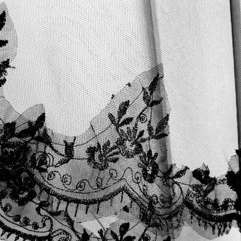 Mantilla de capa única para mujer y niña, velo negro para boda, bordado de pestañas, adorno de encaje Floral, disfraz de Cosplay de Halloween