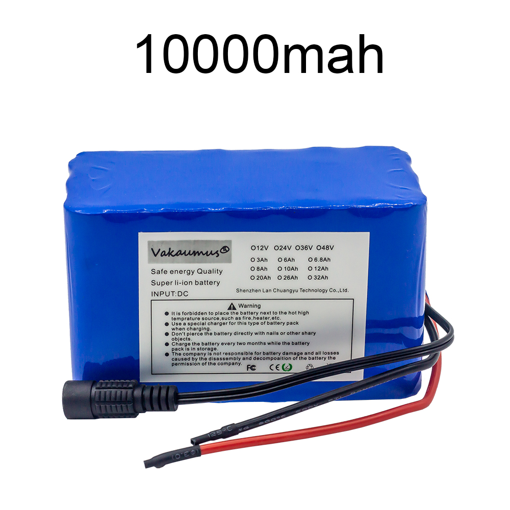 6S3P 24V 10AH Battery Pack 25.2V 10000MAH BMS Electric Bicycle Toy Car 18650 Lithium Ion Battery Pack + Charger Strong Power