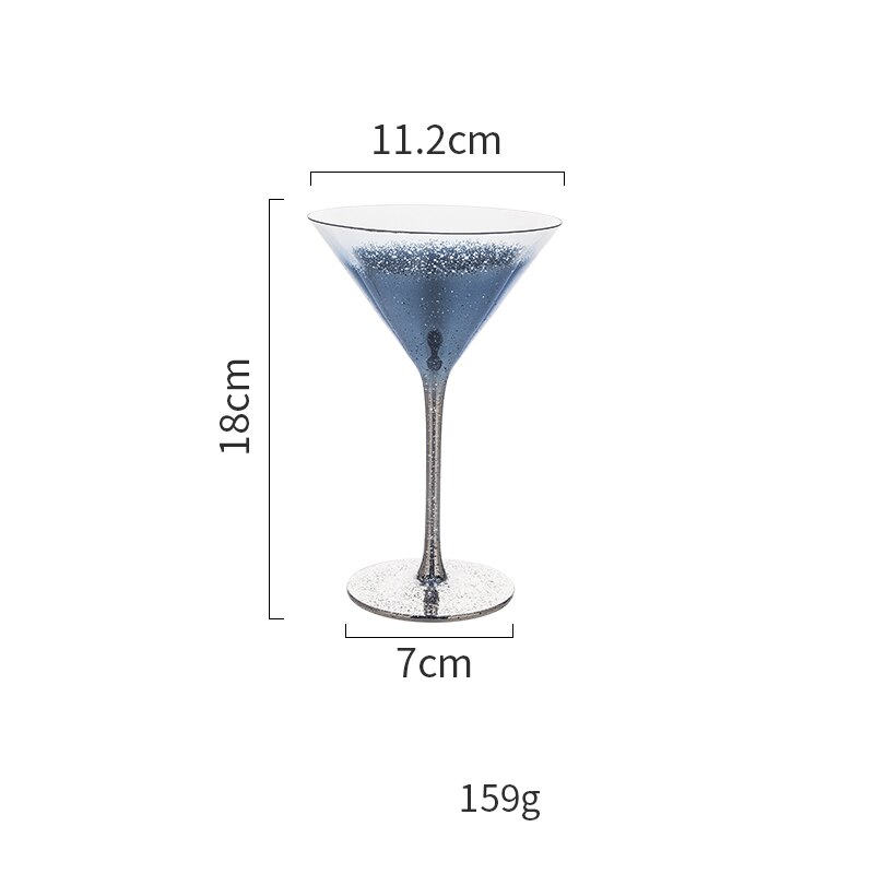Personlighet stjernehimmel vin glass kopp beger champagne glass hjemme drikke krystall cocktail glass ware bar hotell drinkware: Blå 220ml 1 stk