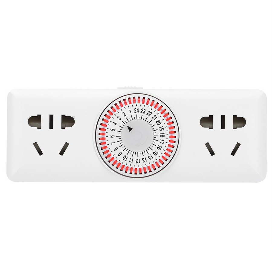sockets electrical sockets switches 24 Hour Dual Plug-in Mechanical Electrical Plug Program Switch Outlet Timer