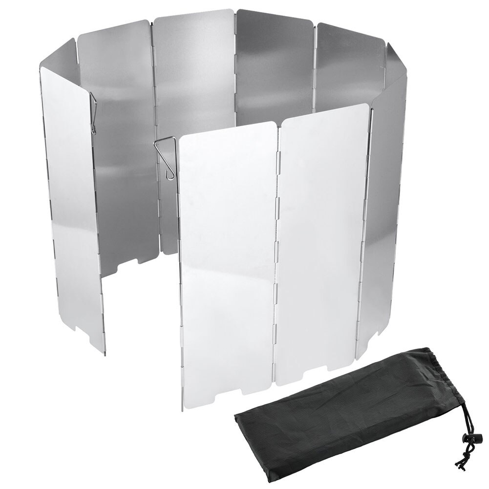 10 Plates Strong Wind Shield Deflector Folding Windscreen Guard Outdoor Camping Barbecue Picnic Stove Burner Furnace Protection