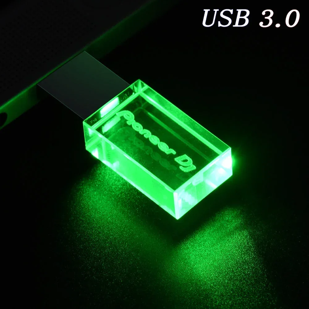 Mooie USB 3.0 Flash Drives Pioneer DJ Pen Drive 64GB Kleurrijke LED High Speed Memory Stick 32GB 16GB Gratis Custom LOGO U Disk: Black / 20gb