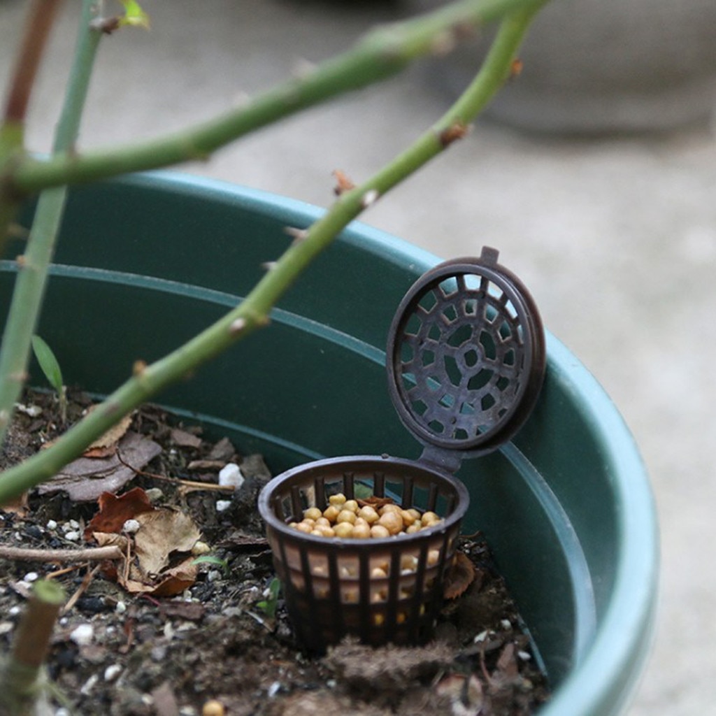 10PCS Fertilizer Box Jade Bonsai Fertilization Box With Cover Dome Case Plastic Plant Bug Portable Nursery Pots Gardening Supply