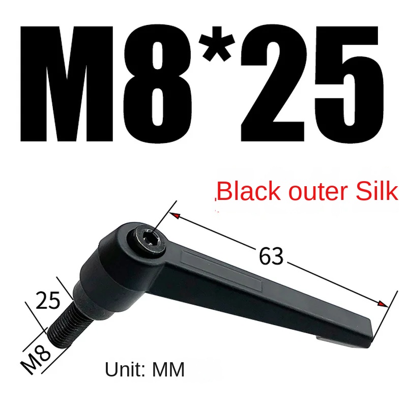 M8 Clamping Lever Clamping Handle Screws 16-60mm Clamping Lever Machinery Adjustable Handle Locking External Male Thread Knob