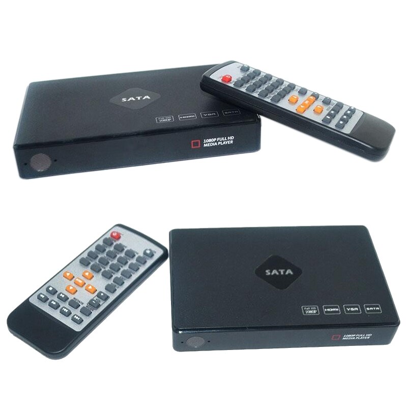TV Media Player, Full HD 1080P Digital Multimedia Player SATA Hard Disk Player ,Supports HDMI, VGA, MMC Card