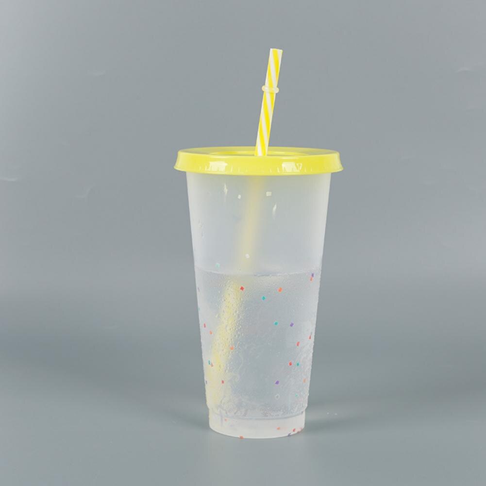 Reusable Straw Cup Water Tumbler Plastic Cup Sequined Glitter Water Mug Tumbler with Straw Drinking Cup vaso con tapa y pajita