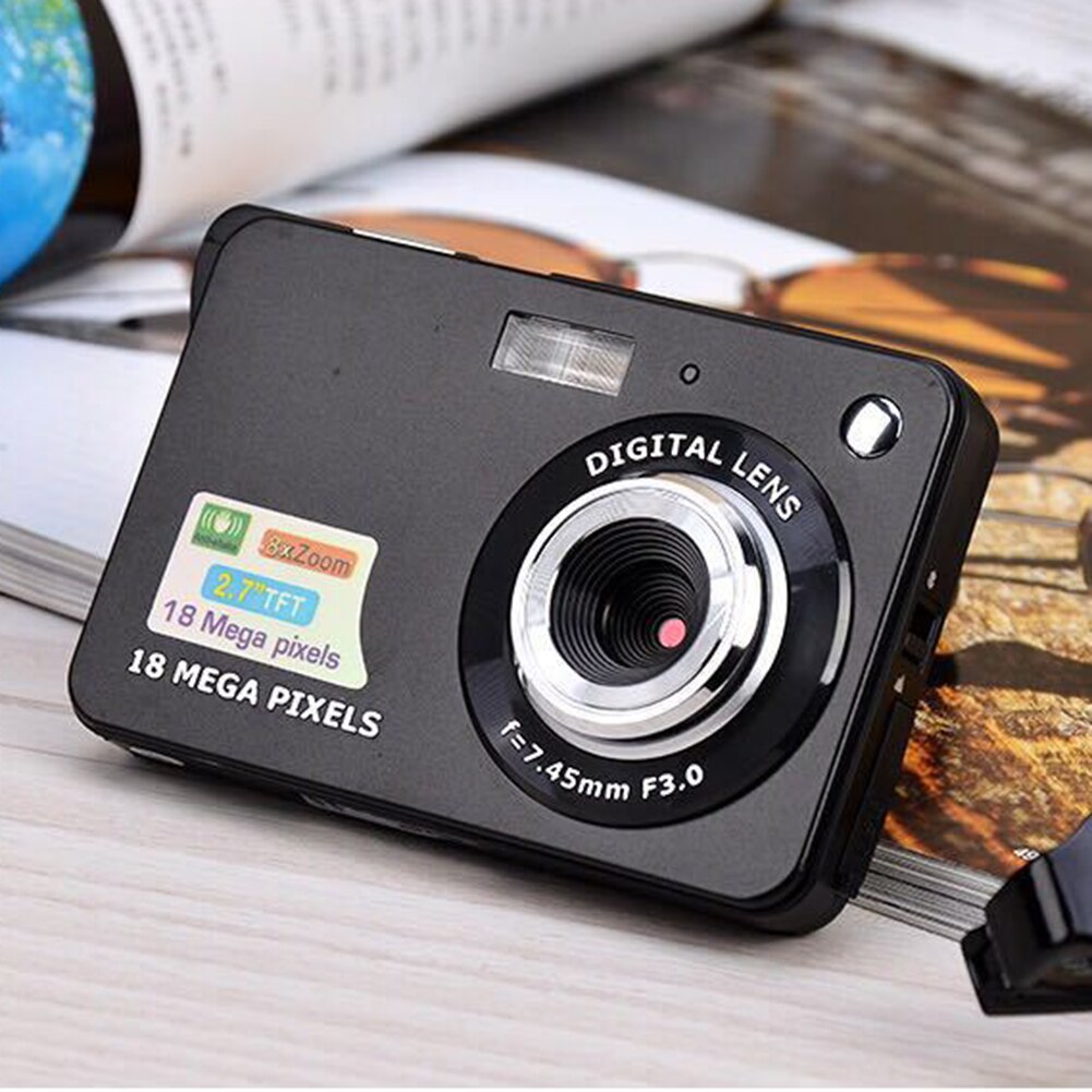 Cámara Digital de 2,7 pulgadas TFT HD pantalla 18.0MP CMOS 3.0MP Video grabadora videocámaras ofertas: Black