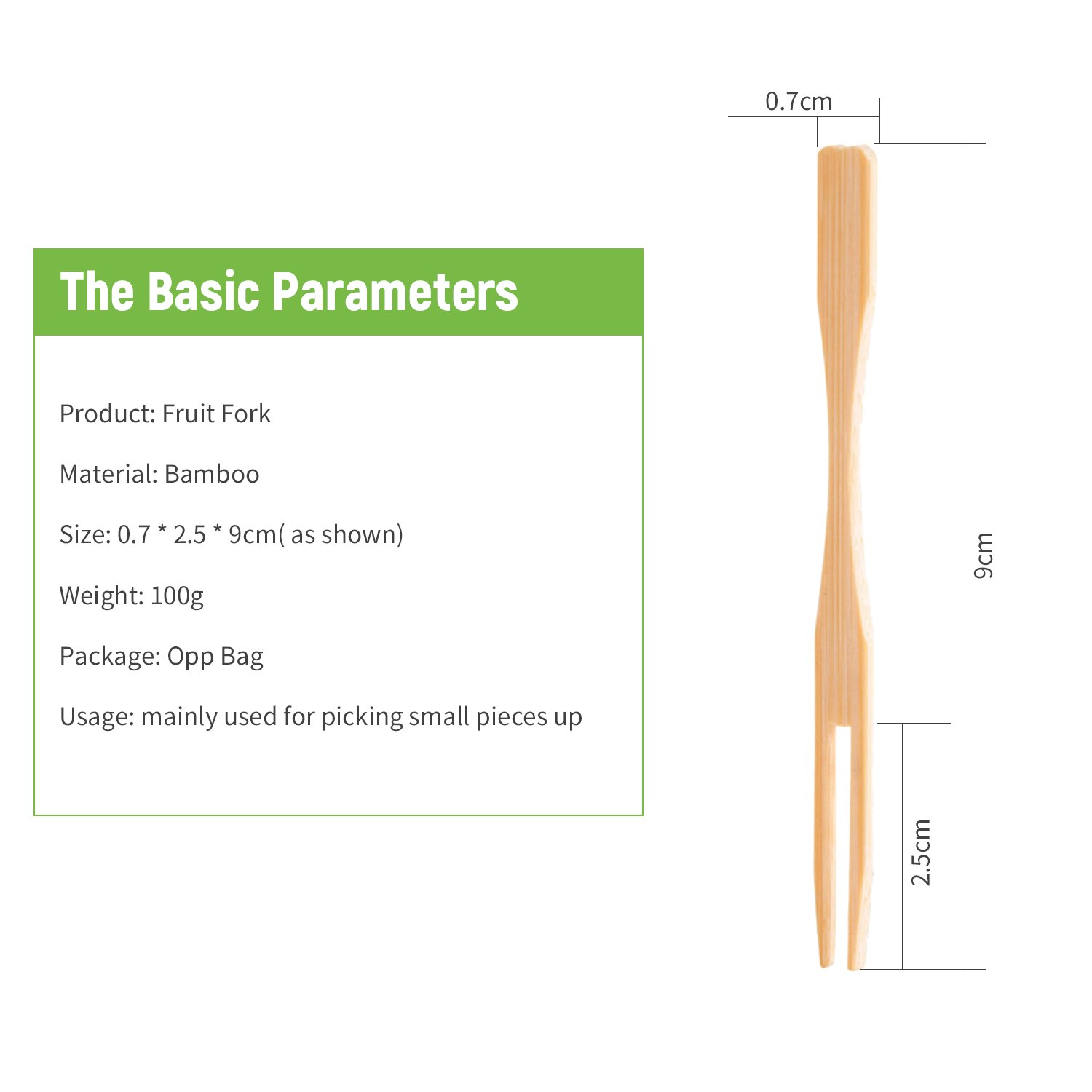 Mini Voedsel Picksfruit Vork Dessert Bamboe Vorken Keuken Set Salade Snack Banket Buffet Catering Twee Tanden Blunt 100Pcs