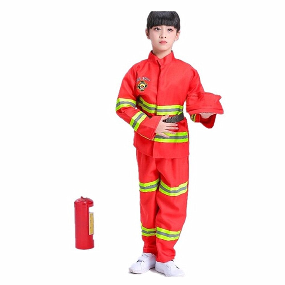 Brandmandstøj børns erhvervserfaring brandpræstationstøj små brandmænds præstationstøj rød