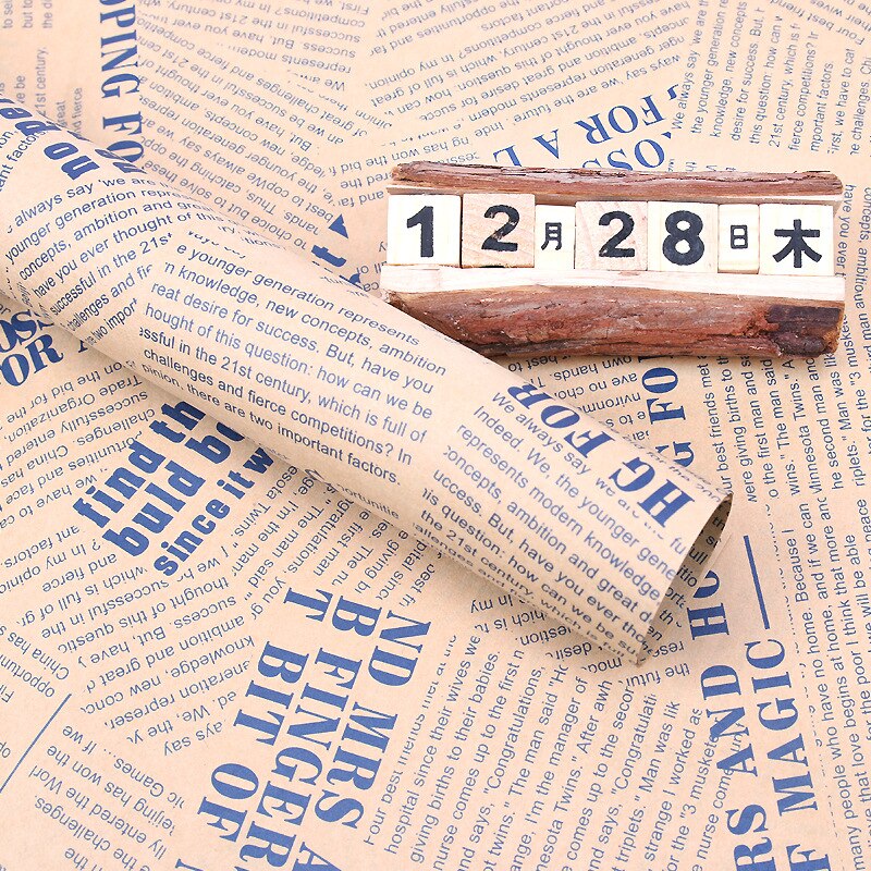 5 Teile/satz 50*70cm Vintage Kraft Verpackung Papier Bouquet Verpackung Englisch Zeitung Blume Verpackung Papier DIY Material: 7