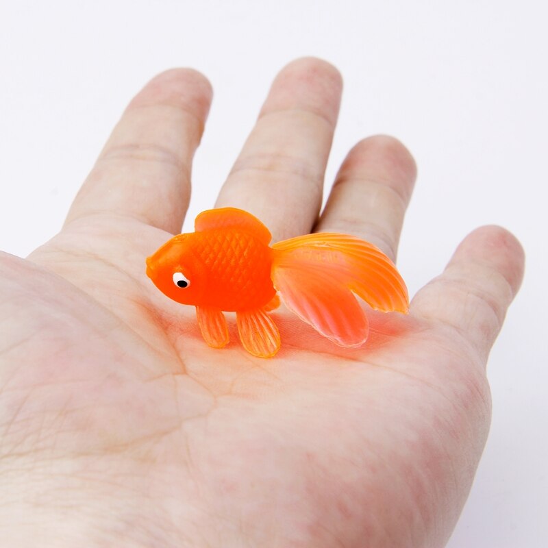 20pcs Rubber Simulation Small Goldfish Gold Fish Kids Toy Decoration Bath Toy