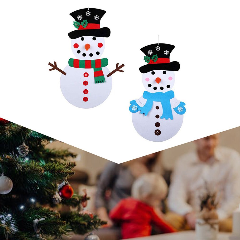 Children Diy Felt Christmas Snowman Christmas Tree Decoration Felt Christmas Ornament Christmas Snowman