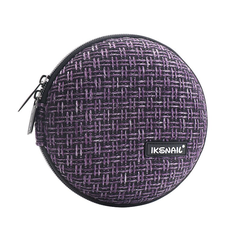 IKSNAIL Portable CD Case 32pcs Disc CD DVD Wallet Storage Organizer Case Holder Sleeve Wool Hard Bag Album Box Cases with Zipper: Purple