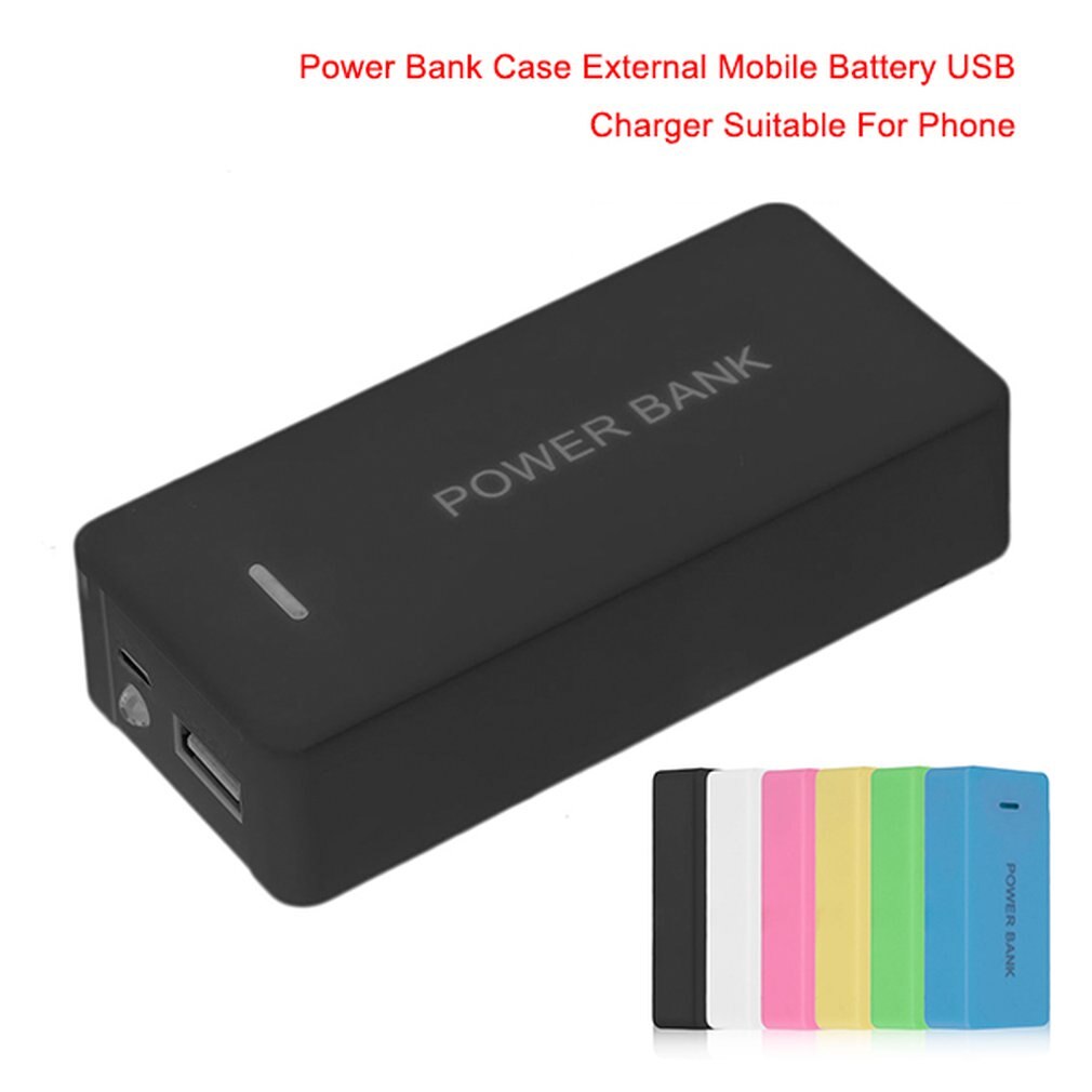 Portable Power Bank Case External Mobile Backup Powerbank Battery Case USB Universal Charger Adapter Storage Box