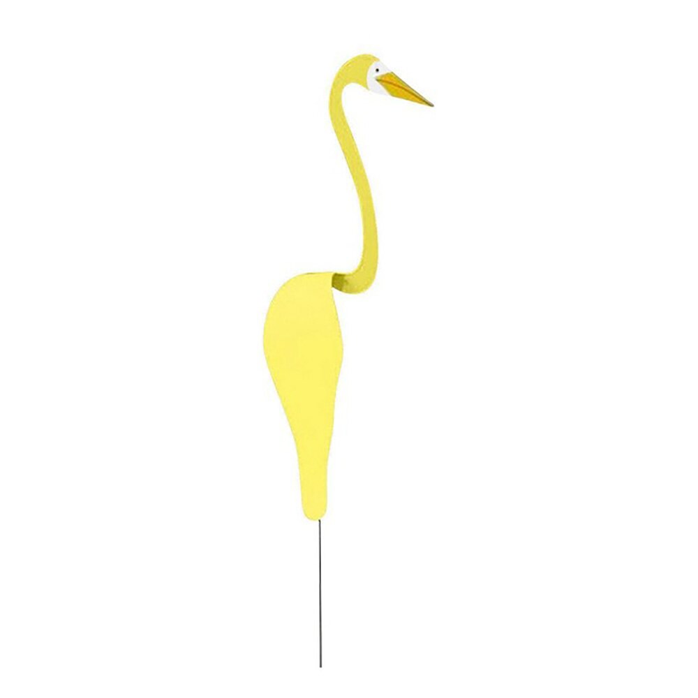 Flamingo Swirling Bird Metal Dynamic Decorative White Duck Spin The Breeze Lawn Art Ornaments Home Garden Decoration: Yellow