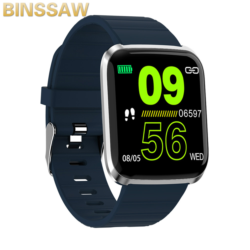 BINSSAW Neue Top Sport Smart Uhr Farbe Bildschirm Alarm Herz Rate Gesundheit Monitor Wasserdichte Sport Smart Uhr Armband + BOX: 116Pro-40-04