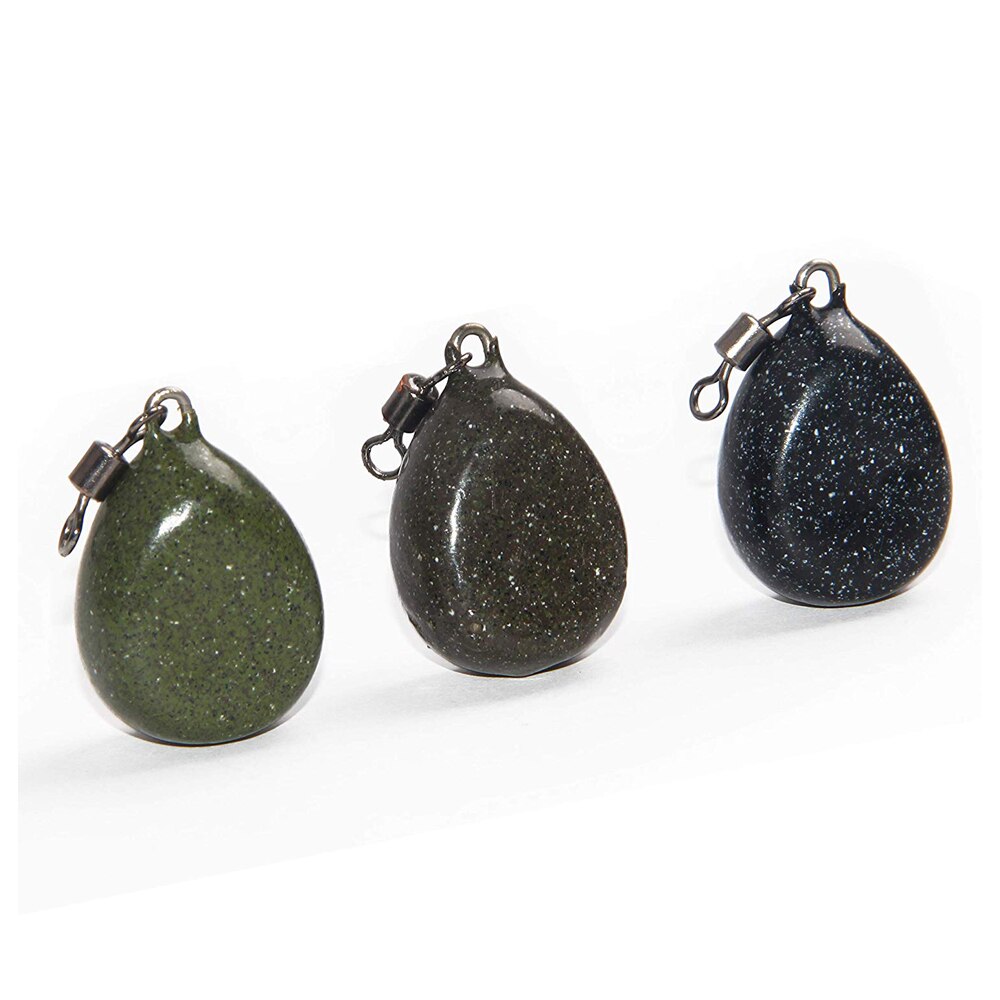 6Pcs Fishing Sinker Flat Pear Swivel Sinker Weights 2oz Coated Tapered Flat Pear Weights For Carp Fishing Accessories