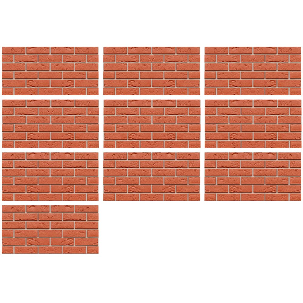 10Pcs Red Brick Stickers Kitchen Bathroom Wall Stickers Vintage Wall Murals: Default Title
