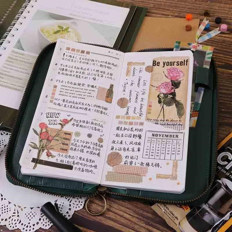 Kinbor Schotse Plaid Stijl Rits Tas Wekelijkse Planner Stof Cover Dagelijkse Plan Agenda Notepad Leuke Journal Reizigers Notebook