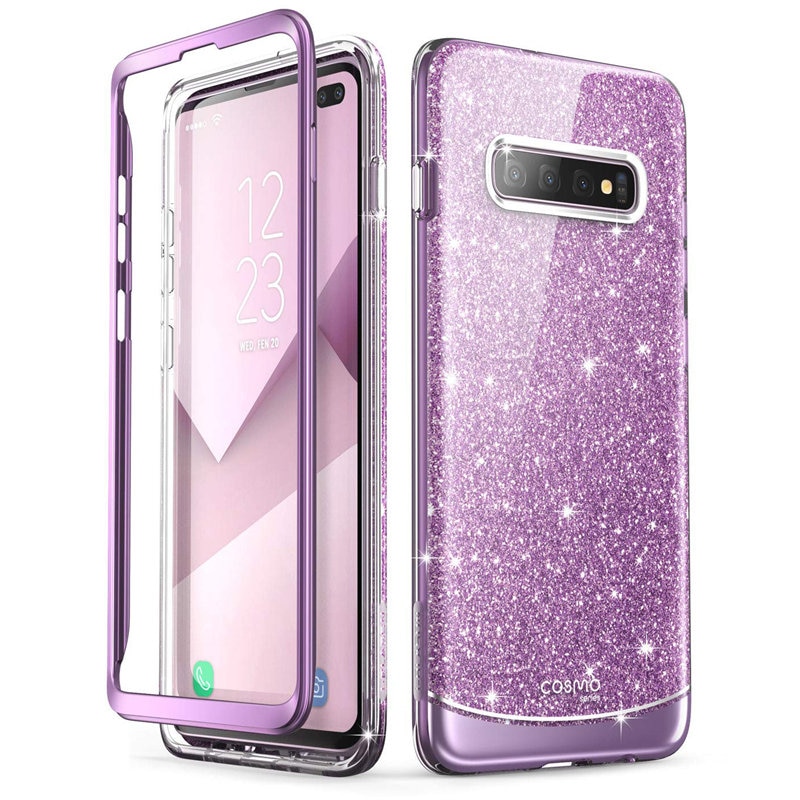 Pour Samsung Galaxy S10 Plus étui 6.4 pouces i-blason Cosmo coque en marbre à paillettes sans protecteur d'écran intégré